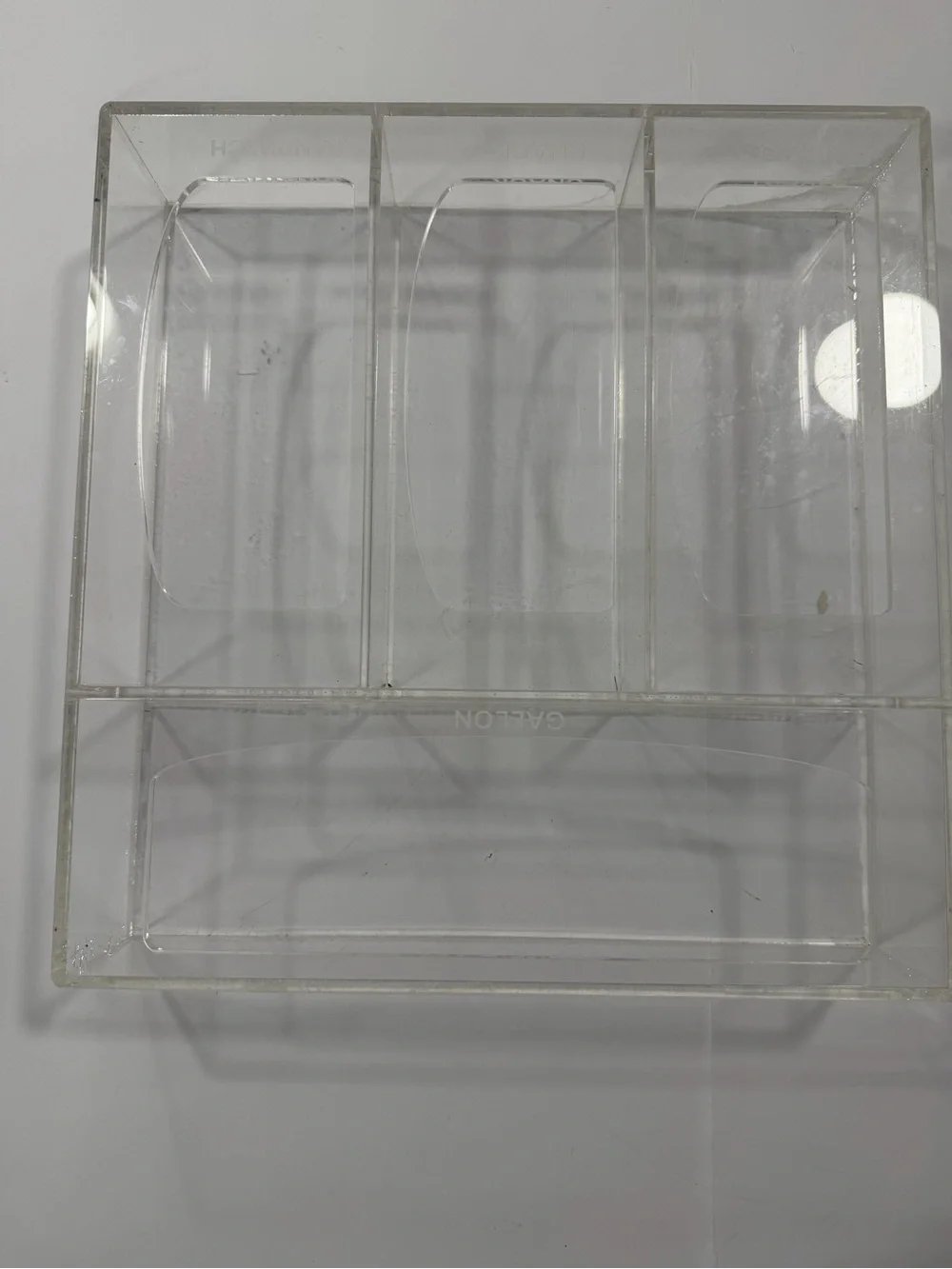 Clear Acrylic 4-Compartment Organizer for ziplock bags